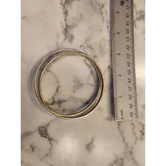 Vintage Tiffany & Co. Sterling Silver 925 Bangle Bracelets 1837 Set Of 2 T & Co - Picture 3 of 4